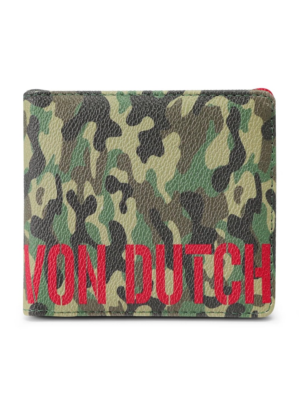 Von Dutch Camo Overprint Vegan Leather Bi Fold Wallet